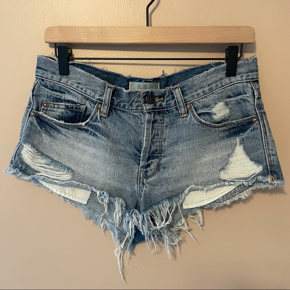 Free People Raw Hem Denim Shorts